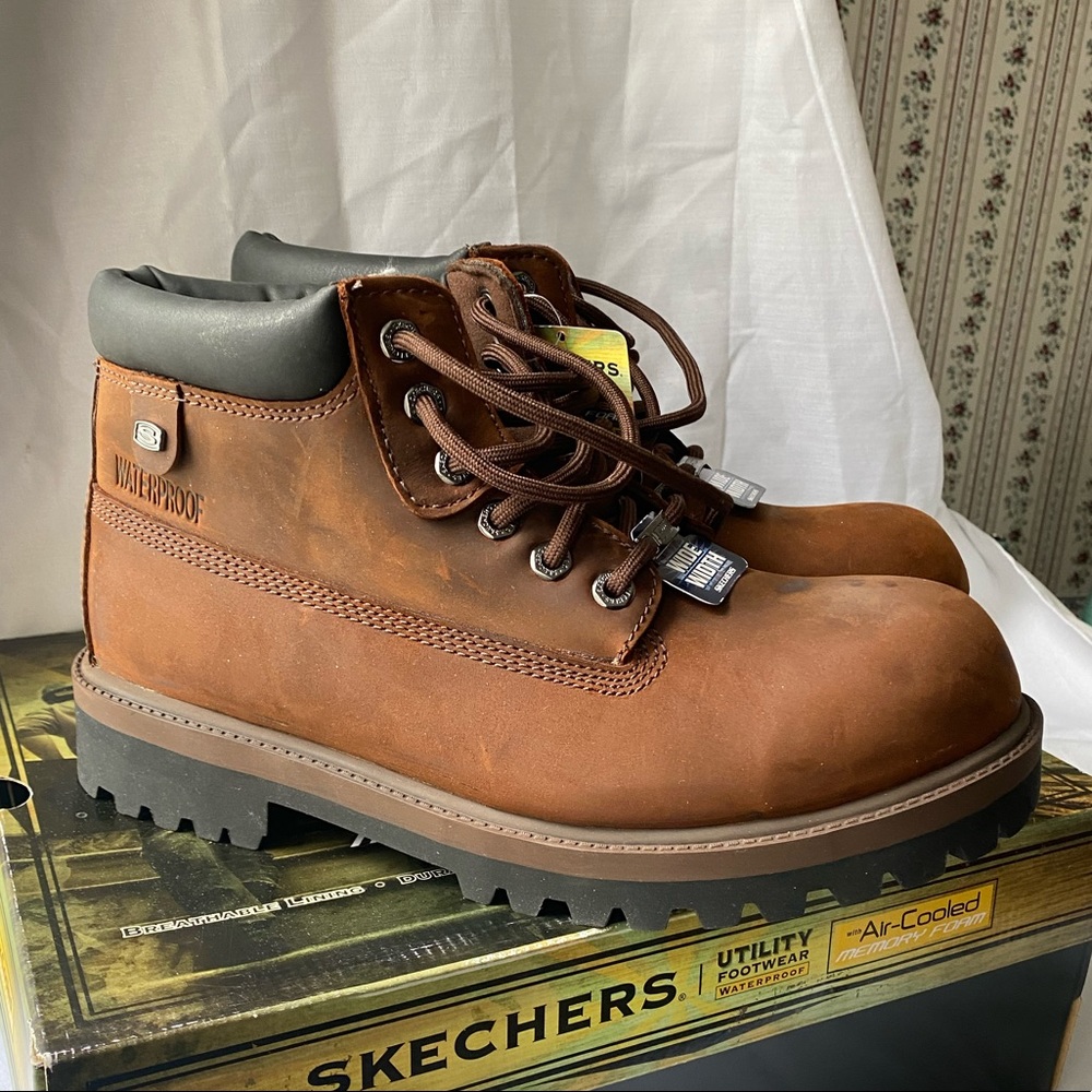 Mens Skechers Sergeants VERDICT Utility Waterproof Work Boots Size 10 Wide New